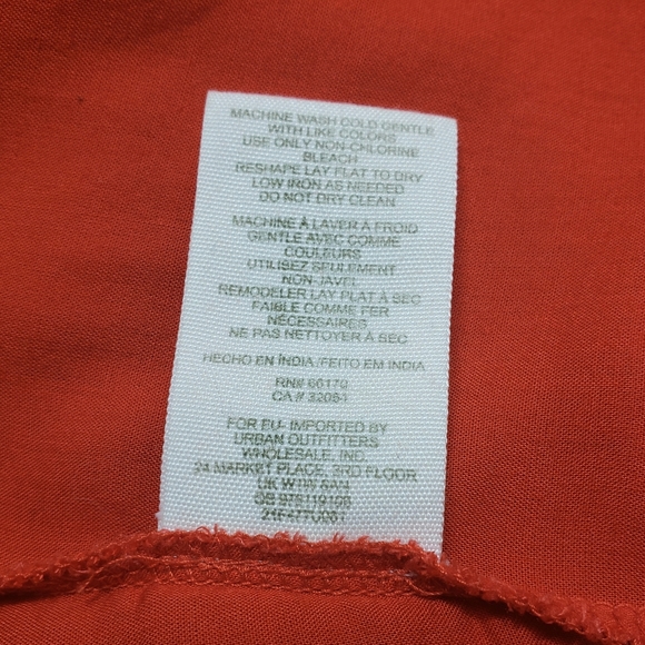 SOLD Free People Orange Beaded Boho Babydoll Tank Top Sz L - Picture 8 of 9